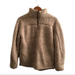 {Thread & Supply Co.} Sherpa Half Zip W/ Collar-Turtle neck style Sz M Ivory